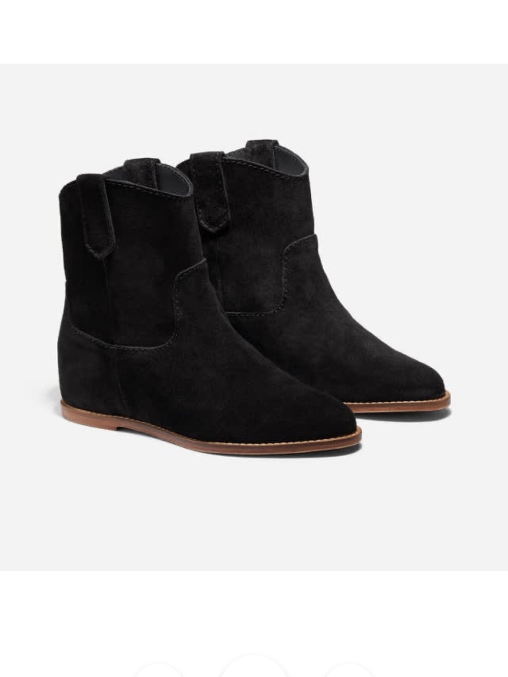 Nisolo Women's Black Suede Amaya Ankle Booties, size 7